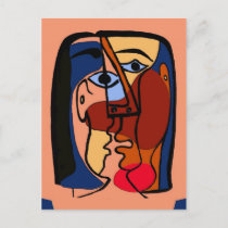 Kisses Abstract postcards