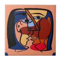 Kisses Cubism Abstract tiles