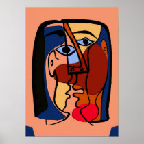 Kisses Cubism Abstract posters