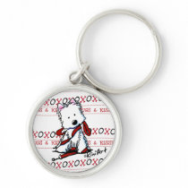Kisses & Hugs Westie Keychain