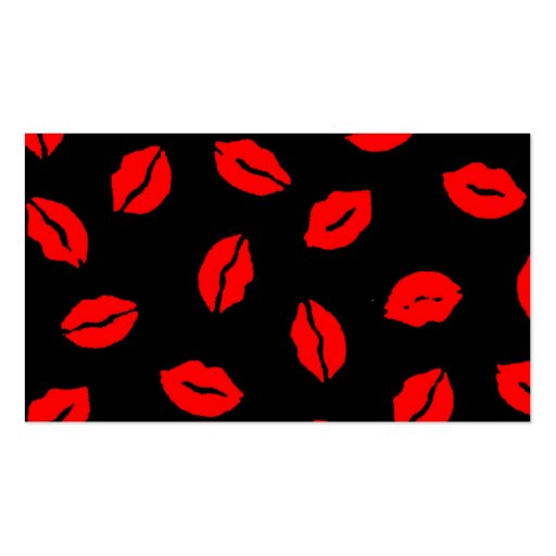 kisses pattern BLACK RED Business Card Templates (back side)
