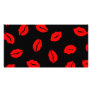 kisses pattern BLACK RED Photo Cards