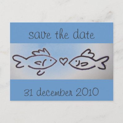 kissfish photo, save the date, 31 december 2010 postcards