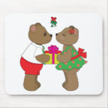 Kissing Bears Mistletoe Mouse Pad