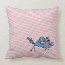 Kissing Birds Pillow in Pink american mojo pillows