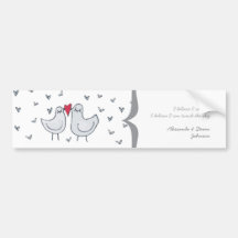 kissing birds with red heart bumper sticker