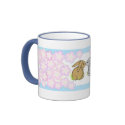 Kissing Bunnies - Brown & Gray mugs by Ladea_Tower Kissing Bunnies - Brown & Gray mugs