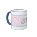 Kissing Bunnies - Pink & Blue mugs by Ladea_Tower Kissing Bunnies - Pink & Blue mugs