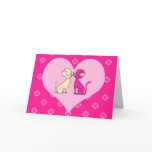 Kissing Cats - You're in my heart - Greeting Card