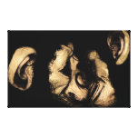 kissing chimps stretched canvas print