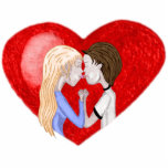 Kissing Couple (in heart) Pin Photo Cut Outs