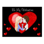 Kissing Couple (in Heart) Postcard