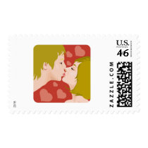 Kissing couple postage by shopaholicchick Kissing couple postage