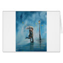 KISSING COUPLE UMBRELLA card