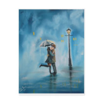 KISSING COUPLE UMBRELLA POSTCARDS
