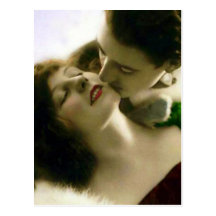 Kissing Couple Vintage Postcard