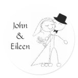 Kissing Couple Wedding Stickers stickers