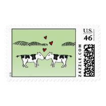 Kissing Cows Postage Stamp