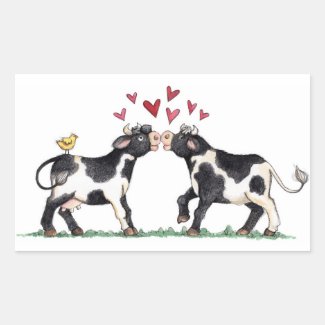 Kissing Cows - Stickers