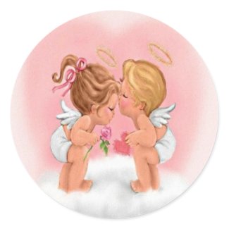 Kissing Cupids Stickers