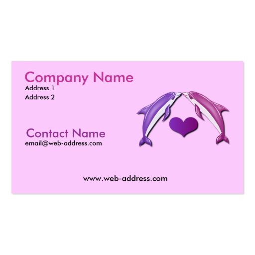 Kissing Dolphins Business Card (front side)