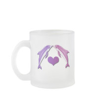 Kissing Dolphins Frosted Mug
