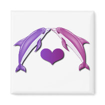 Kissing Dolphins Magnet