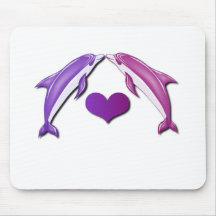 Kissing Dolphins Mouse Pad