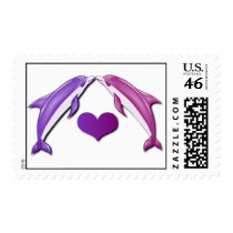 Kissing Dolphins Postage Stamps