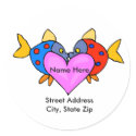 Kissing Fish Address Label stickers by elysee29 Kissing Fish Address Label stickers