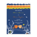 Kissing Fish + Coral Wave 2 Save The Date Postcard
