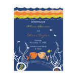 Kissing Fish + Coral Wave 2 Save The Date Postcard Kissing Fish + Coral Wave 2 Save The Date Postcard