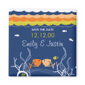 Kissing Fish + Coral Waves 2 Save The Date Magnet by fat_fa_tin Kissing Fish + Coral Waves 2 Save The Date Magnet