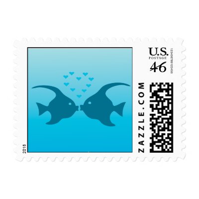 Kissing fish stamp
