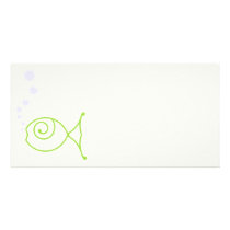 Kissing Fish With Bubbles Custom Photo Card