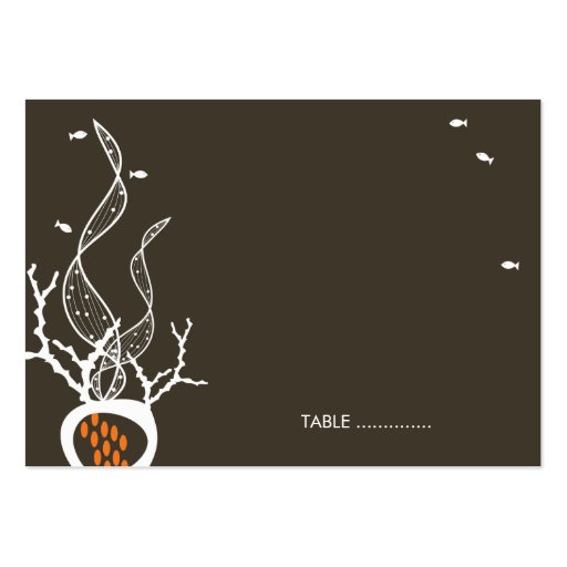 Kissing Fishes Corals Beach Whimsical Cute Wedding Business Cards (front side)