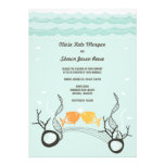 Kissing Fishes Corals Beach Whimsical Cute Wedding invitations