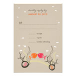 Kissing Fishes Corals Beach Whimsical Wedding RSVP invitations