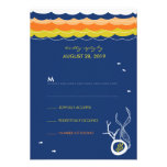 Kissing Fishes Corals Beach Whimsical Wedding RSVP invitations