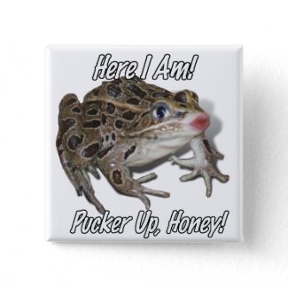 Kissing Frog - Pucker Up, Honey! button