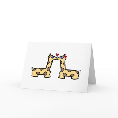 Kissing Giraffes Greeting Cards by KhagerIdeas
