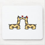 Kissing Giraffes Mouse Pad