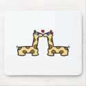 Kissing Giraffes mousepads