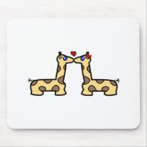 Kissing Giraffes mousepads