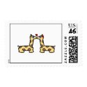 Kissing Giraffes postage by KhagerIdeas Kissing Giraffes postage
