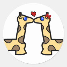 Kissing Giraffes Stickers