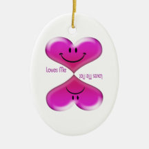 Kissing Hearts, Loves Me, Loves Me Not Ornament