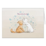 Kissing Kitties Love Card with text