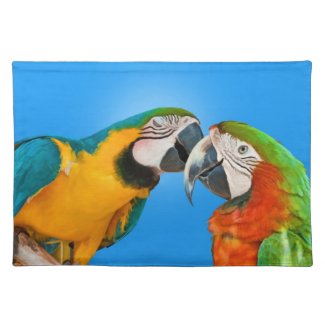 Kissing Parrots Placemat