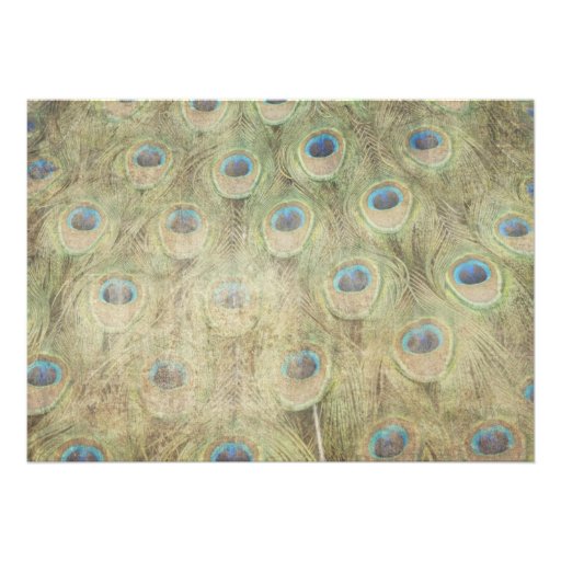 Kissing Peacock Vintage Wedding Invitation